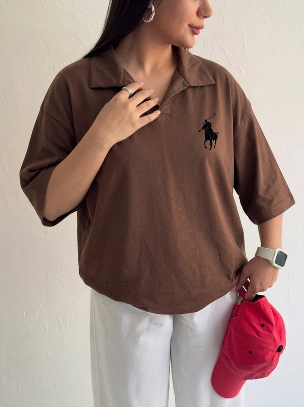 تیشرت باکسی یقه دار POLO
